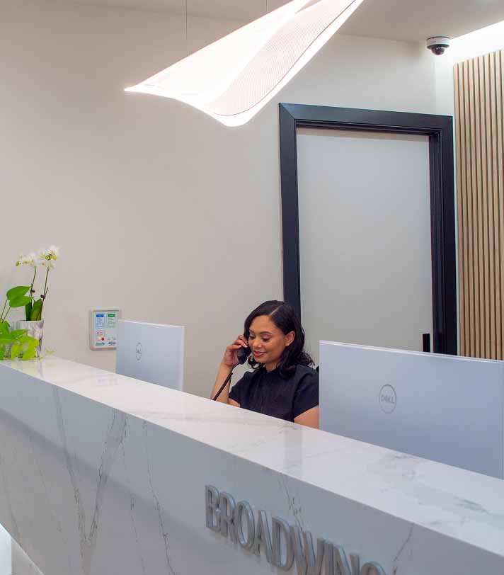 front desk at New Rochelle dental office Broadwing Dental Studio