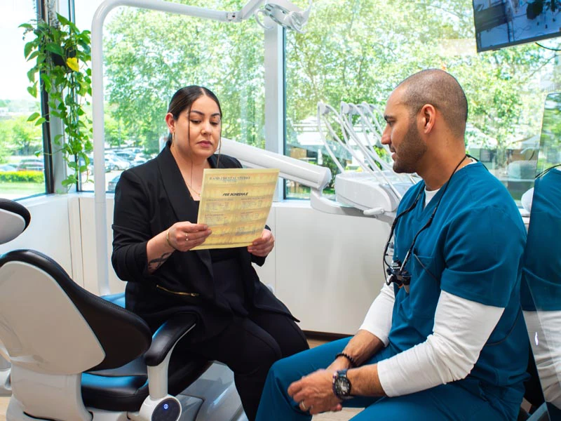 discussing dental care at Broadwing Dental Studio