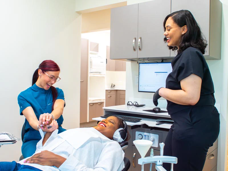 patient receiving cosmetic dental care at Broadwing Dental Studio