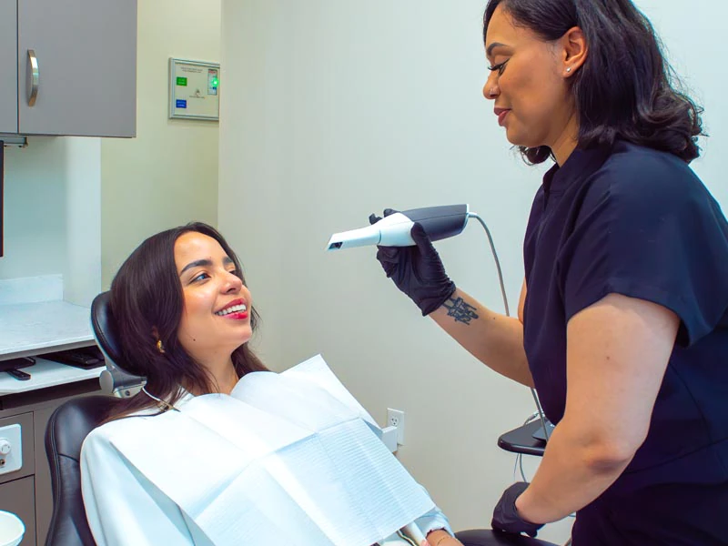 intraoral camera being used at Broadwing Dental Studio
